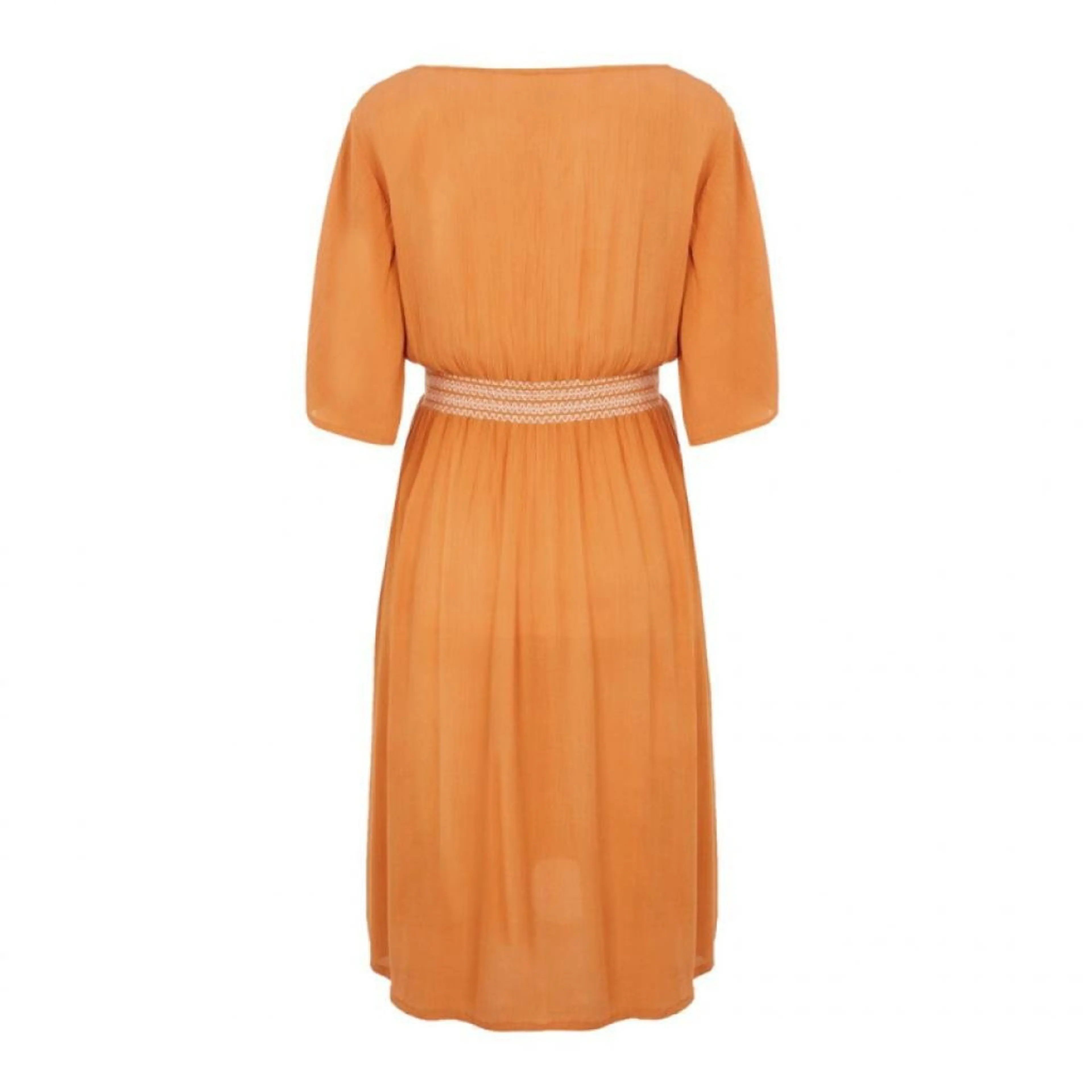 Ефирна рокля за бременни оранжева