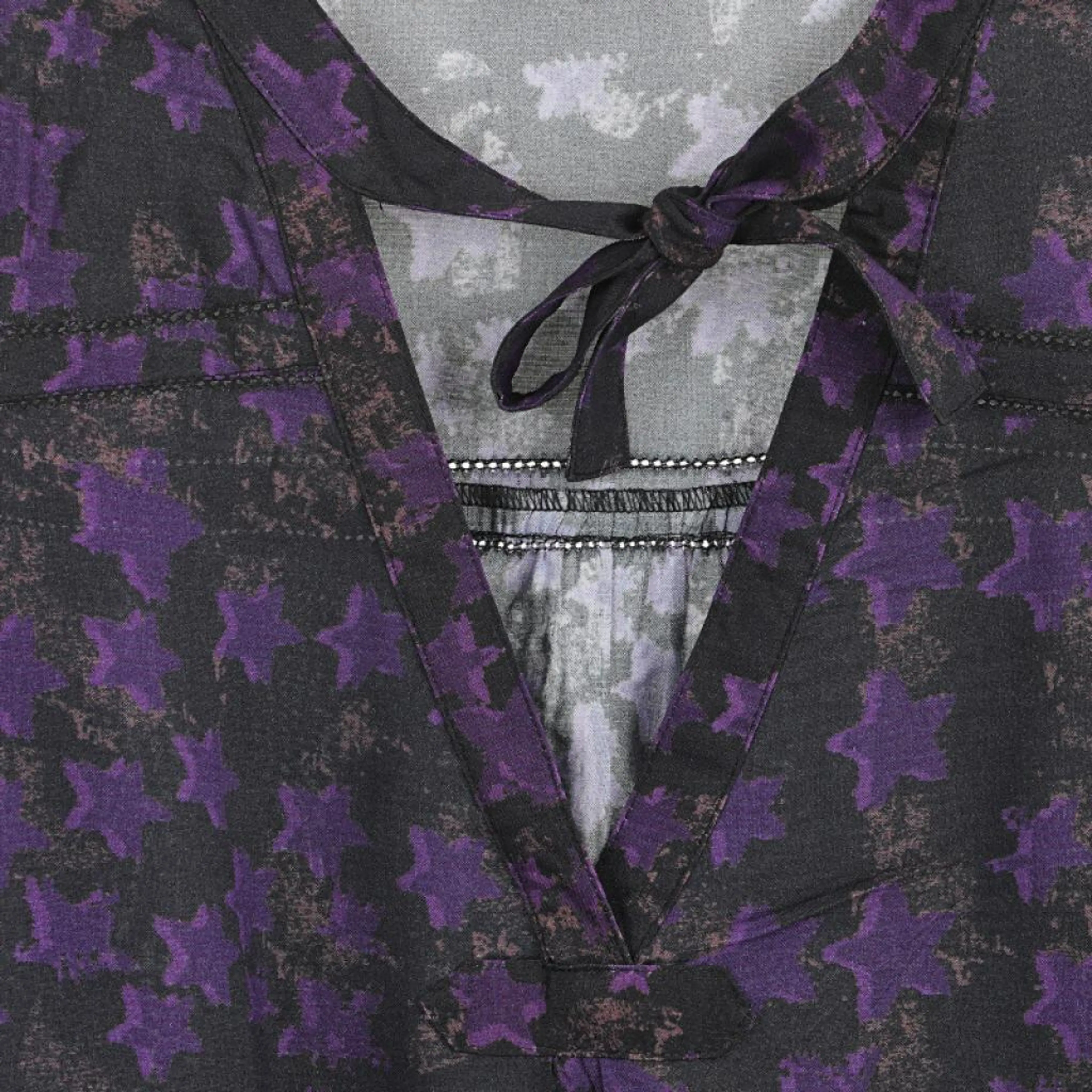 Памучна блуза с дълъг ръкав за бременни, лилава S