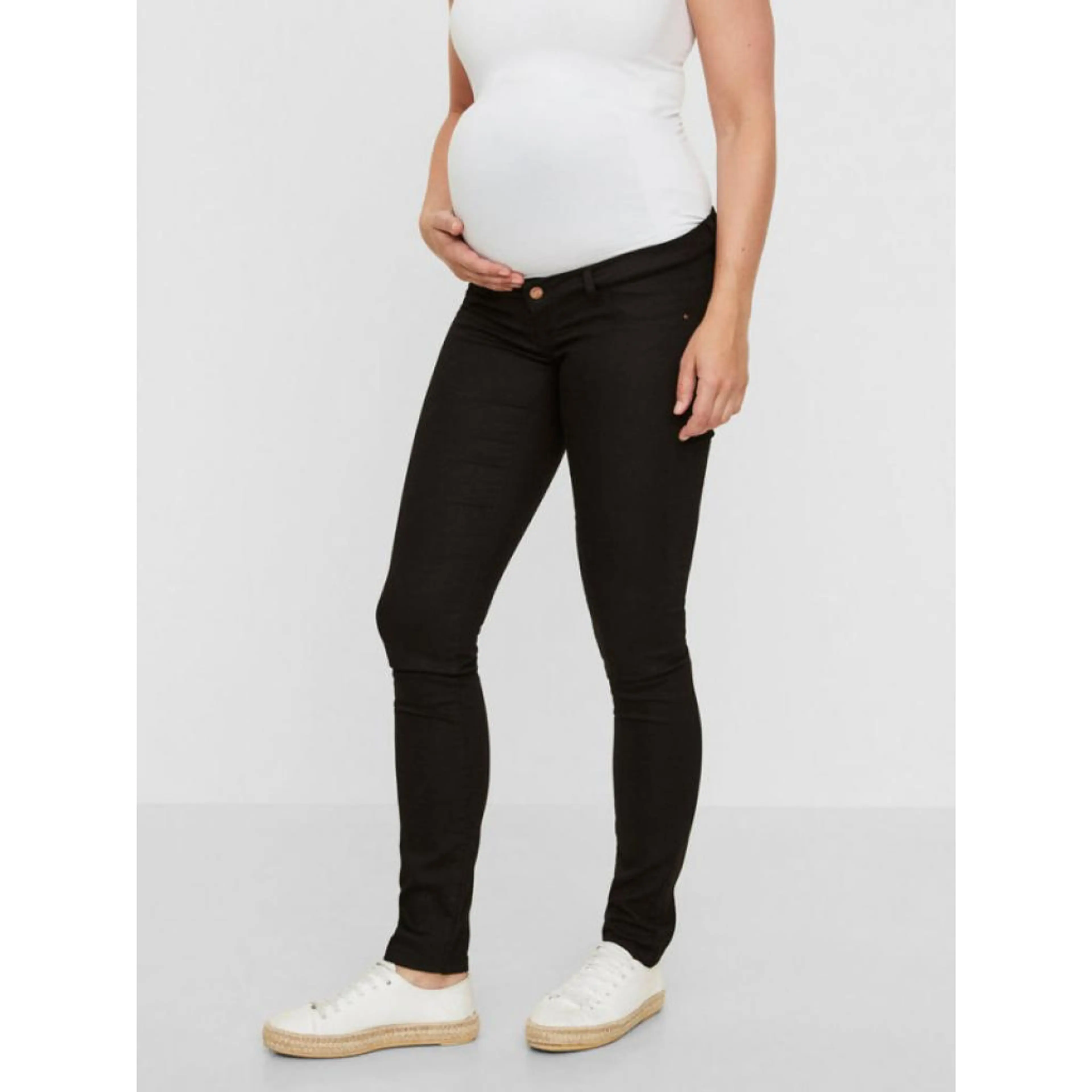 Панталон за бременни с вталена кройка черен 28