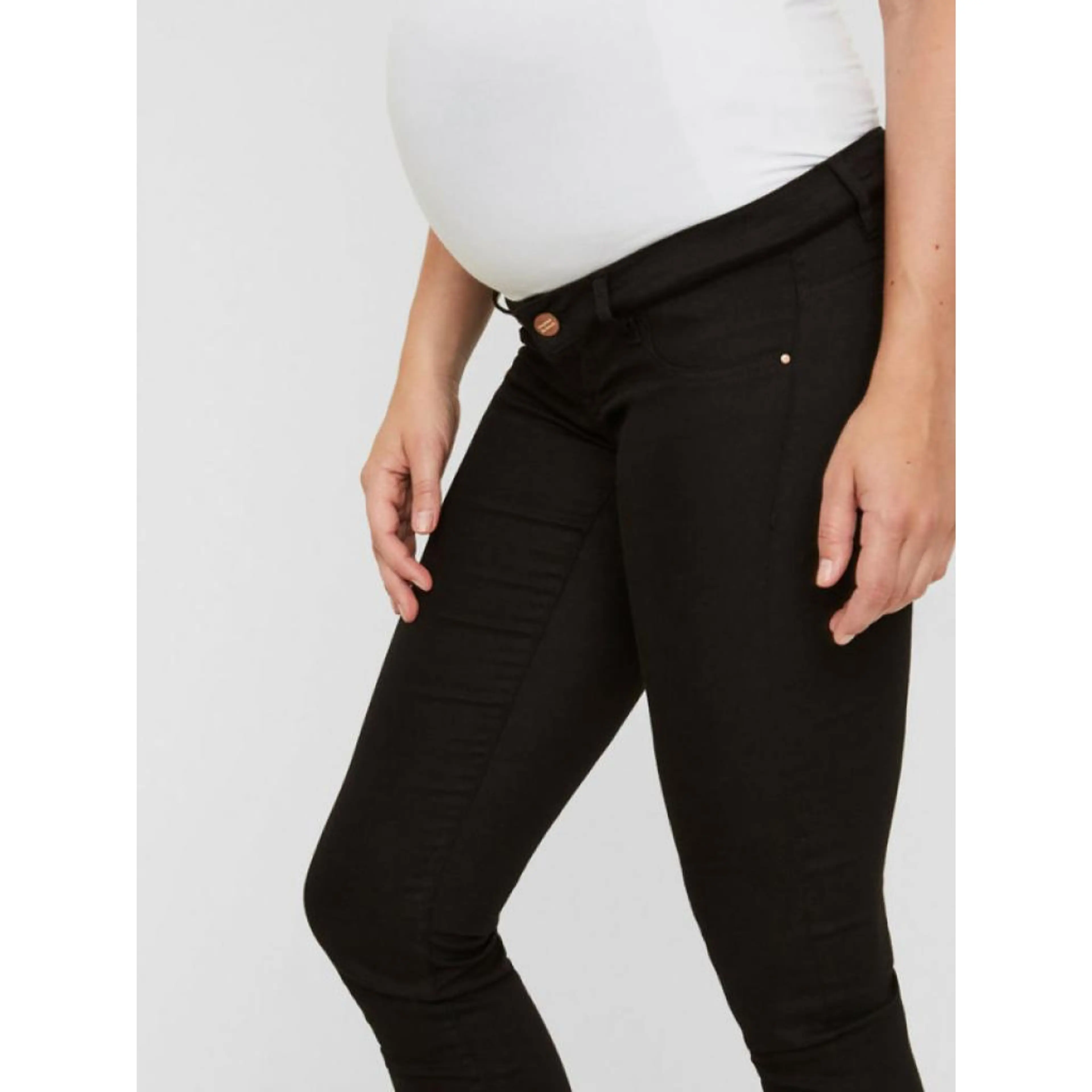 Панталон за бременни с вталена кройка черен 28